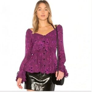 25. Cinq A Sept $375 Silk purple floral blouse